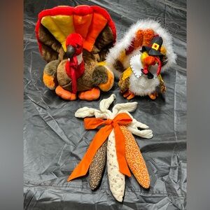 Festive Thanksgiving Turkey Plush Set